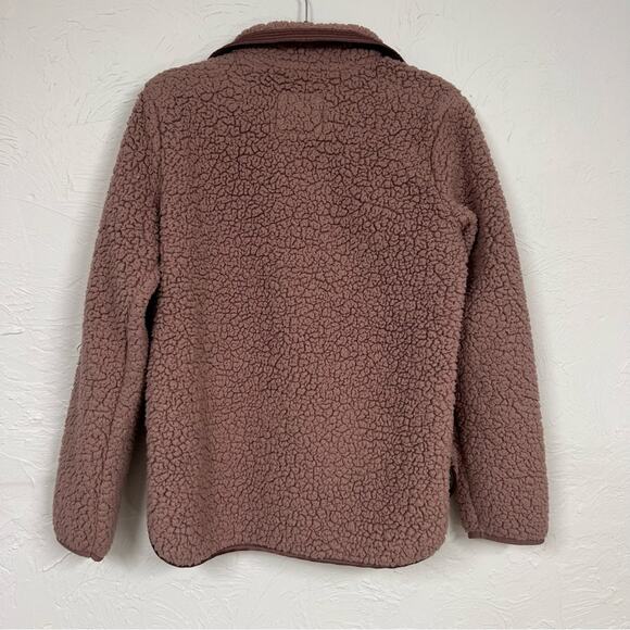 Abercrombie & Fitch Pink Teddy Bear Jacket Sweater Womens S Pullover Quarter Zip - Picture 4 of 8
